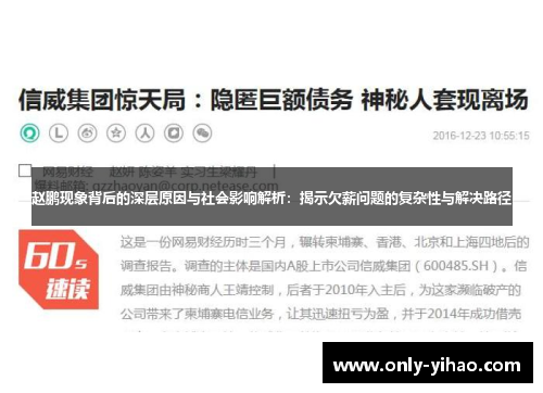 赵鹏现象背后的深层原因与社会影响解析：揭示欠薪问题的复杂性与解决路径